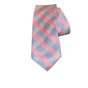 Preppy Y2K pink blue nautica yacht core Neck Tie like new 100% silk